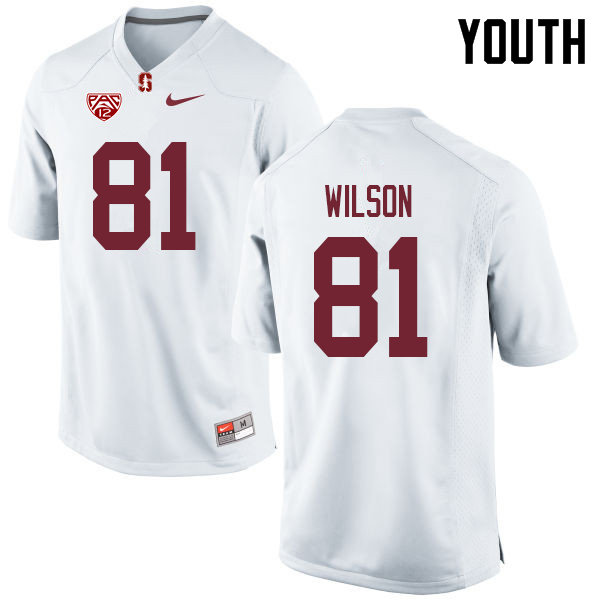 Youth #81 Michael Wilson Stanford Cardinal College Football Jerseys Sale-White - Click Image to Close